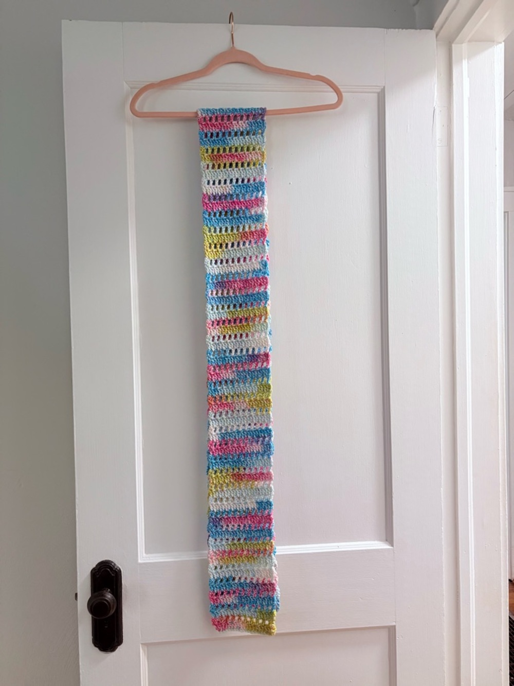Colorful Crochet Scarf 80" Long Unisex Wearable Art NWT Free People cult gaia